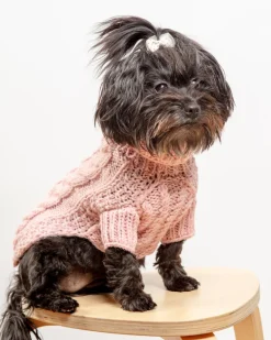 Downtown Roll Neck Dog Sweater in Rose (FINAL SALE)