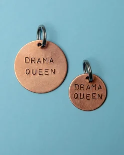 Drama Queen Round ID Tag (Custom/Drop-Ship) (Made in the USA)