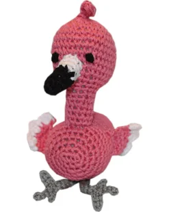 Fergie the Flamingo Organic Cotton Knit Dog Toy