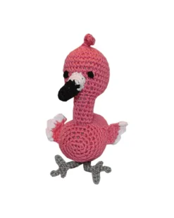 Fergie the Flamingo Organic Cotton Knit Dog Toy