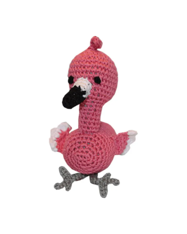 Fergie the Flamingo Organic Cotton Knit Dog Toy