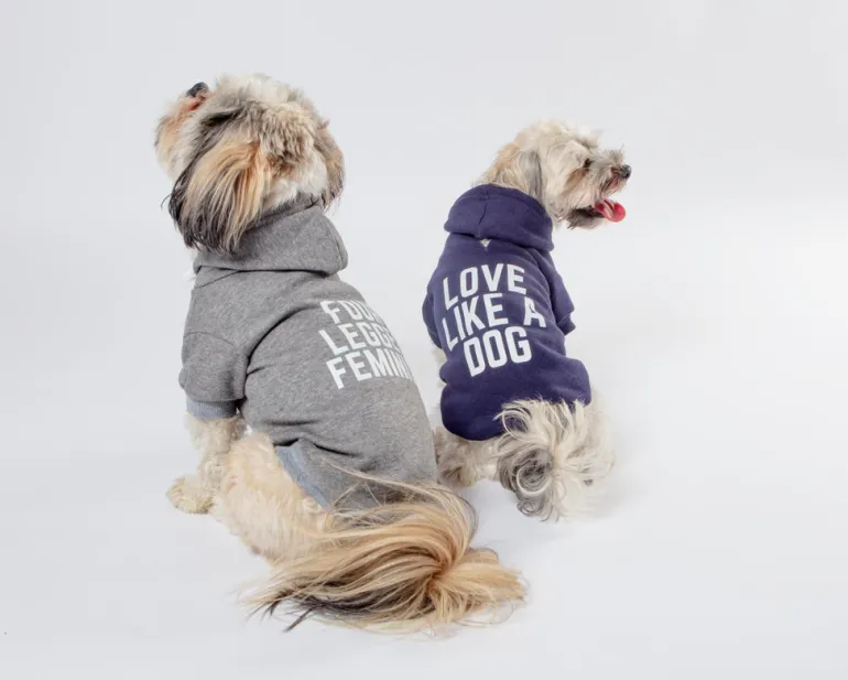 *Four Legged Feminist* Graphic Dog Hoodie (Proceeds Benefit the ACLU)