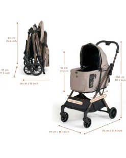 FREE-TO-GO 2 Pet Stroller in Sandy Beige (NYC In-Store or Local Pick-Up ONLY)