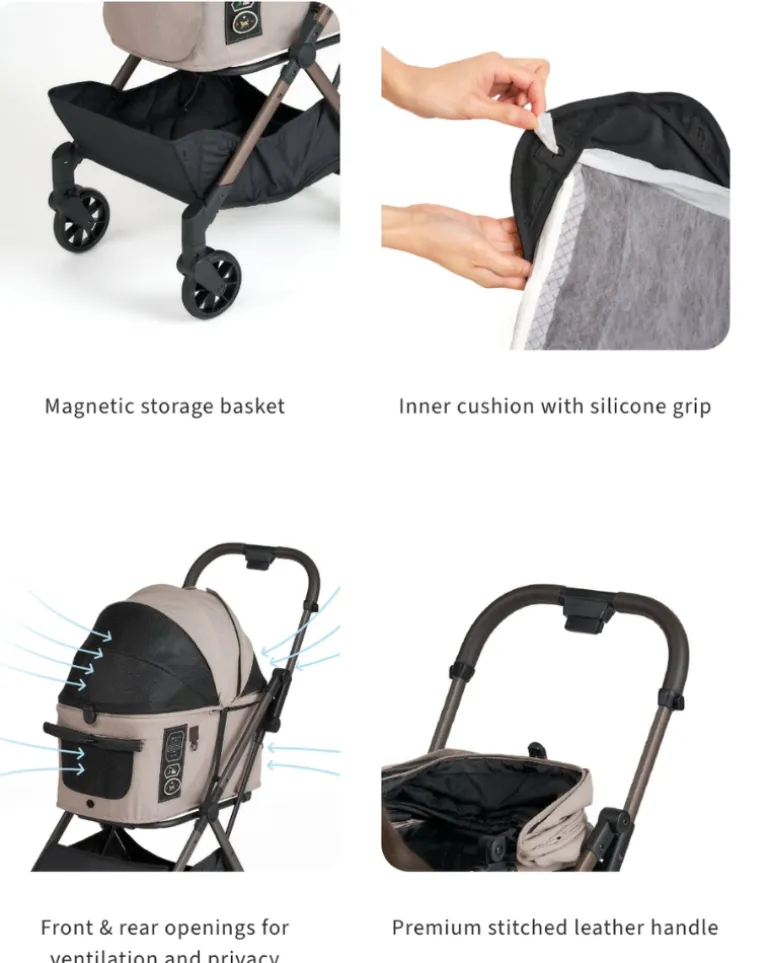 FREE-TO-GO 2 Pet Stroller in Sandy Beige (NYC In-Store or Local Pick-Up ONLY)
