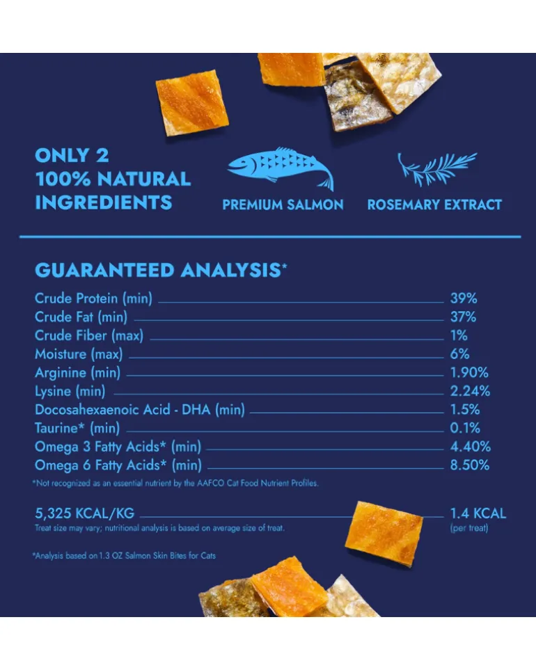 Freeze-Dried Salmon Skin Bites for Cats