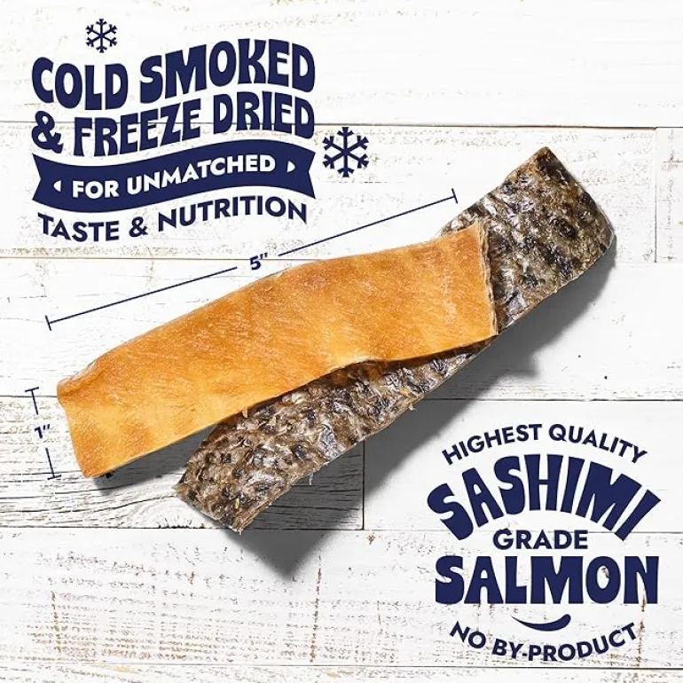 Freeze-Dried Salmon Skin Strips for Dogs