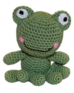 Fritz The Frog Organic Cotton Knit Dog Toy