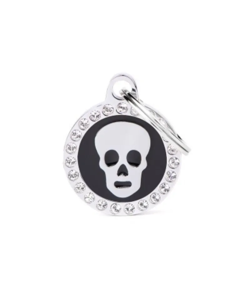 Glam Skull Custom Pet ID Tag
