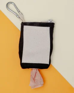 Good Girl Bag Treat + Poop Bag Holder in Black Canvas with Natural Trim