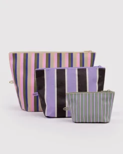 Go Pouch Set in Candy Shop Stripes