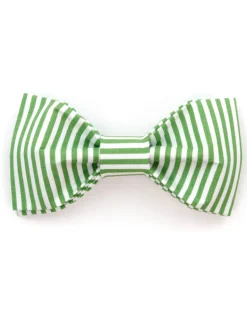 Green Stripe Dog Bowtie
