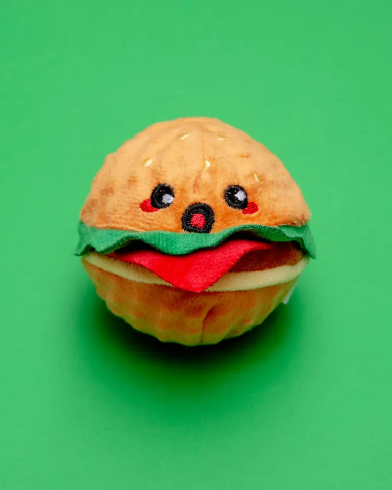 Hamburger Squeaky Ball Dog Toy