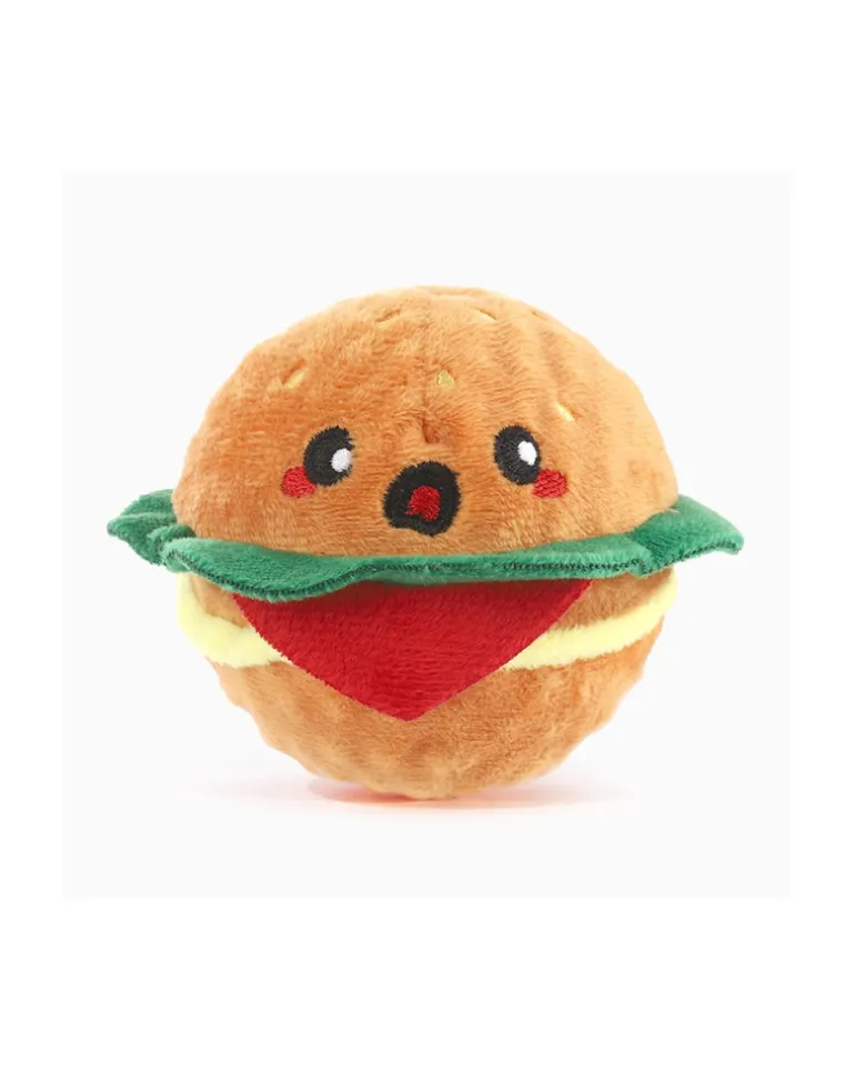 Hamburger Squeaky Ball Dog Toy