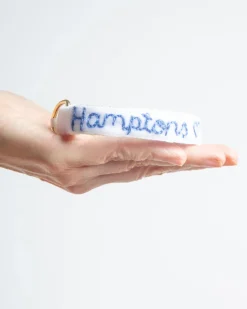 *Hamptons* Embroidered Velvet Dog Collar (Made in the USA)