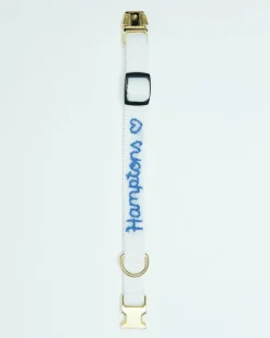 *Hamptons* Embroidered Velvet Dog Collar (Made in the USA)
