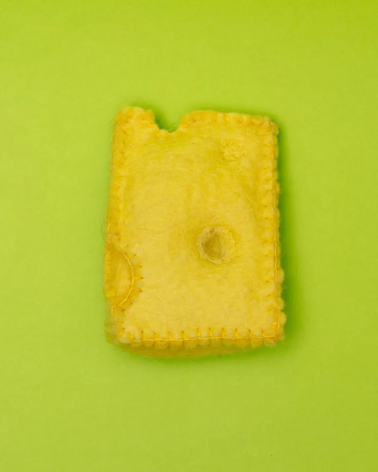 Hand Knit Swiss Cheese Cat Toy