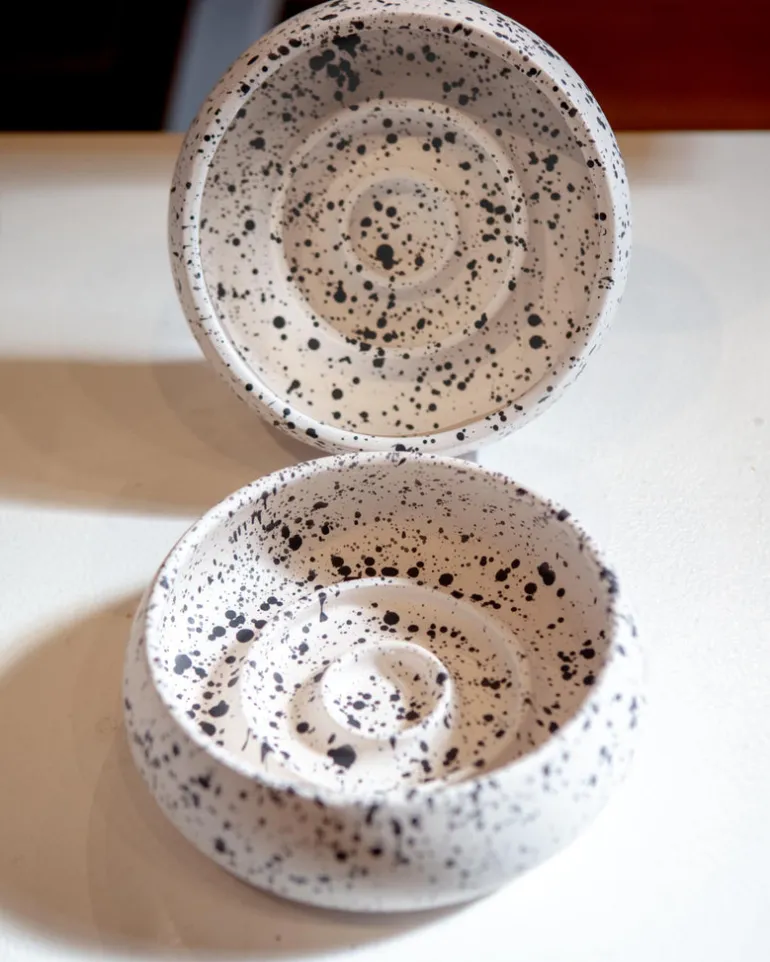 Handmade Ceramic Slow Feeder Pet Bowl