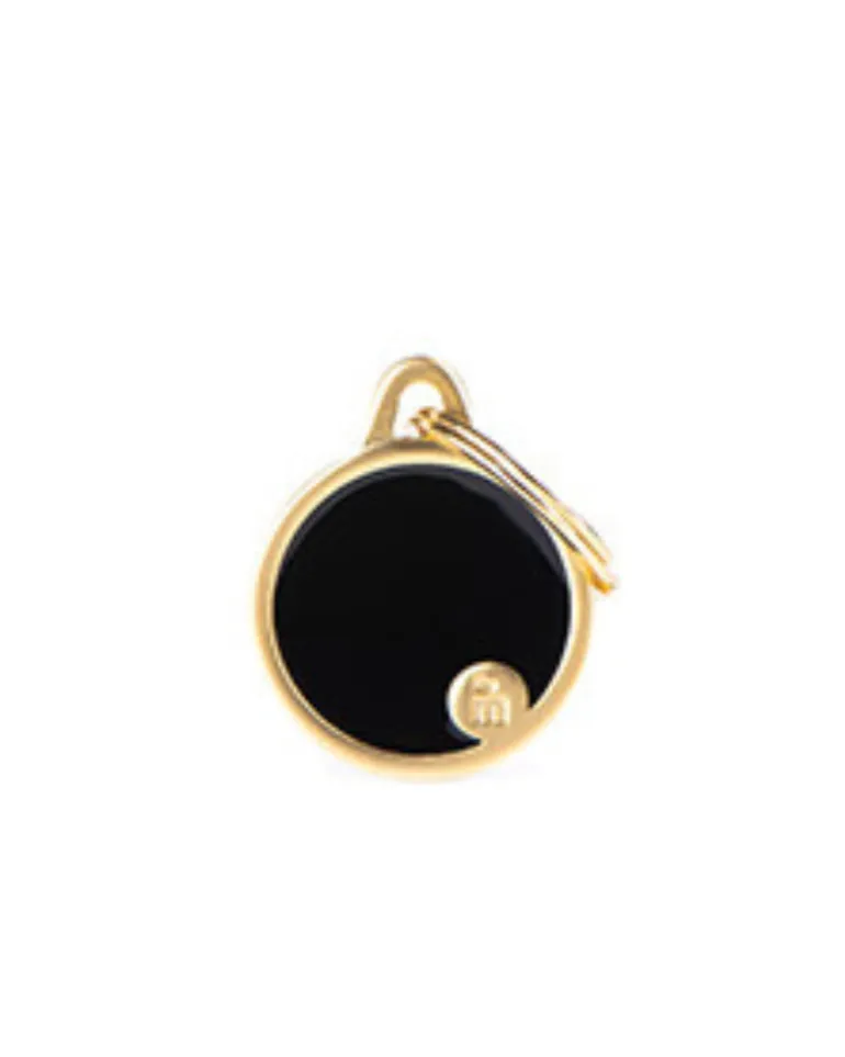 Handmade Circle Tag in Black & Gold