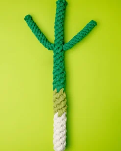 Handmade Green Onion Rope Dog Toy