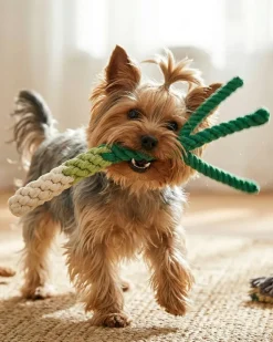 Handmade Green Onion Rope Dog Toy