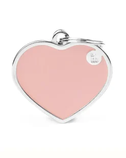 Handmade Heart Tag in Blush Pink Custom Pet ID Tag