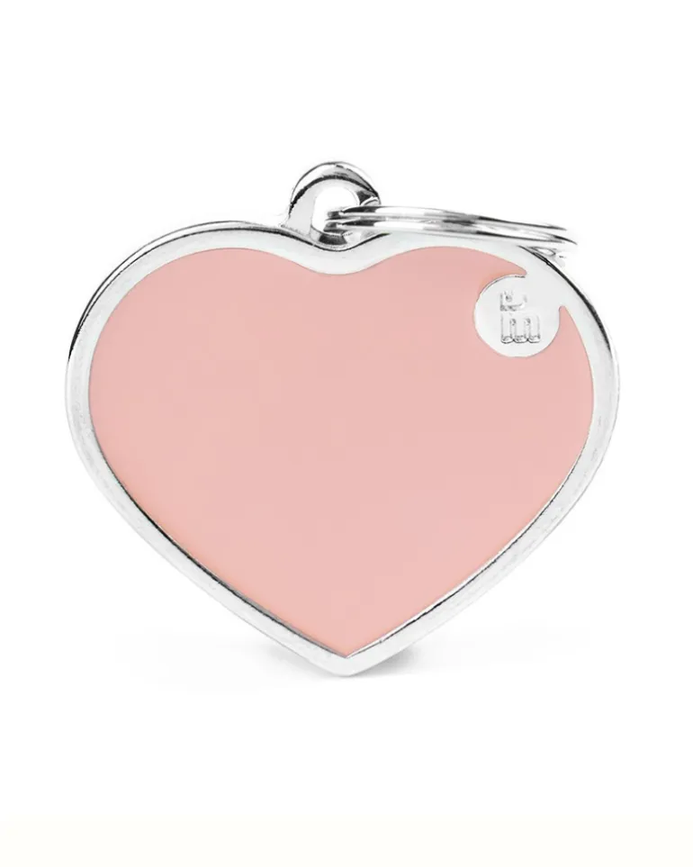 Handmade Heart Tag in Blush Pink Custom Pet ID Tag