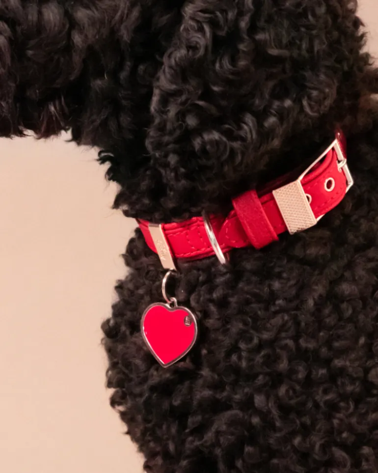 Handmade Heart Tag in Really Red Custom Pet ID Tag