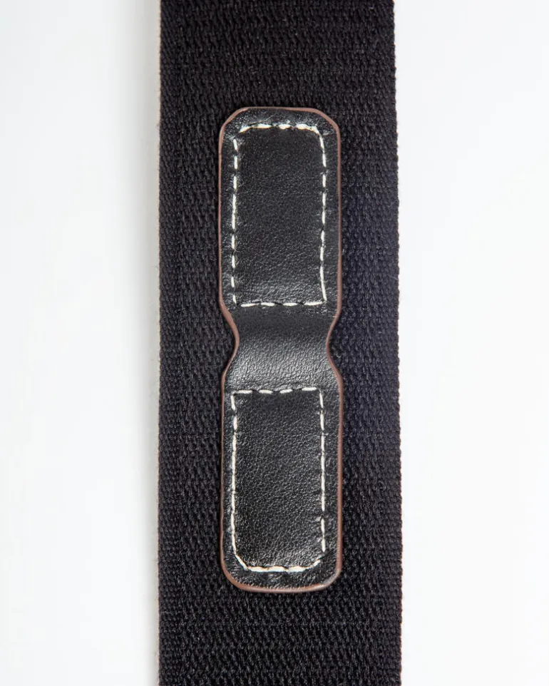 Hands-Free Textile Dog Leash in Black (Made in Italy)
