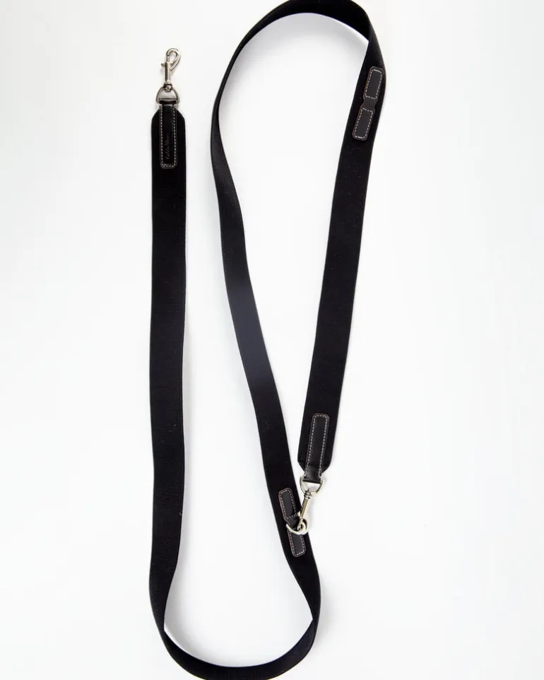 Hands-Free Textile Dog Leash in Black (Made in Italy)