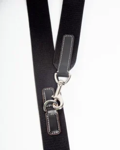 Hands-Free Textile Dog Leash in Black (Made in Italy)