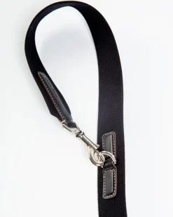 Hands-Free Textile Dog Leash in Black (Made in Italy)