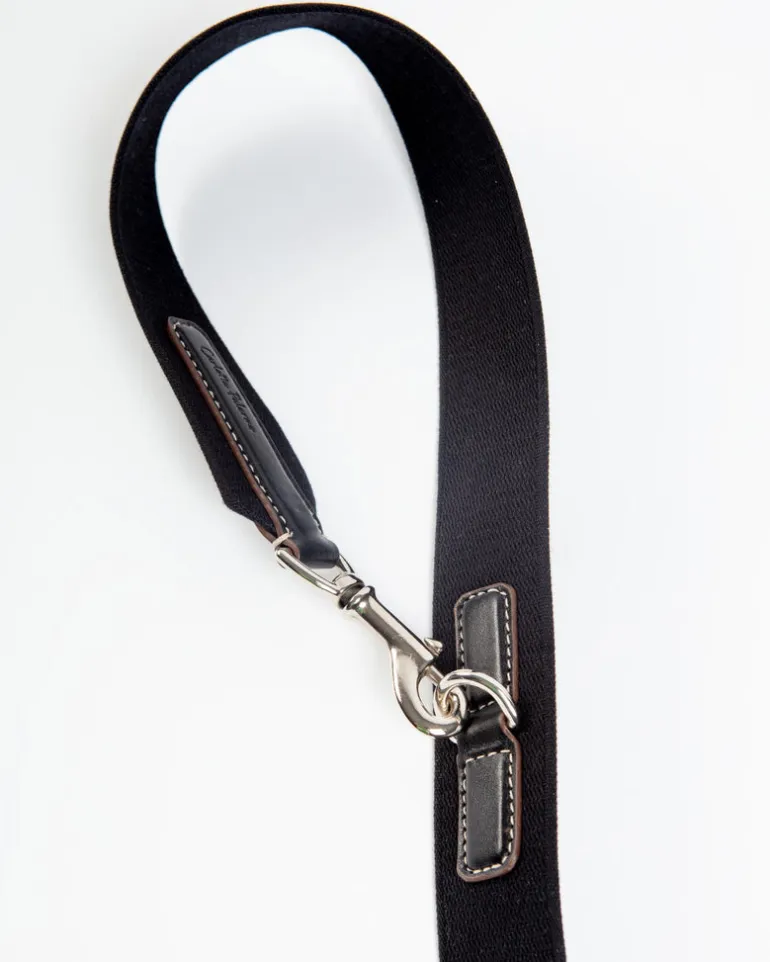 Hands-Free Textile Dog Leash in Black (Made in Italy)