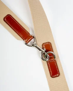 Hands-Free Textile Dog Leash in Tobacco Tan (Made in Italy)
