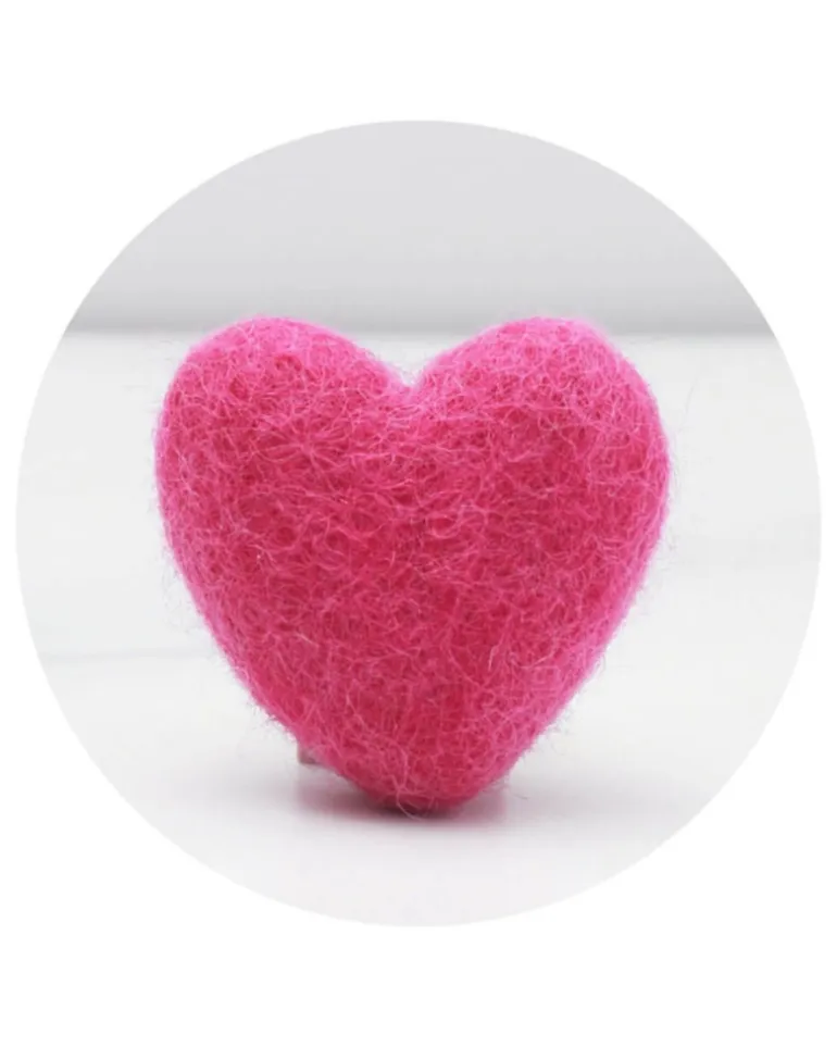 Heart Dog Collar Accessory in Pink (Made in the USA)