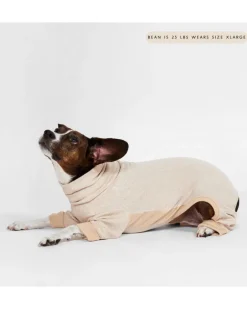 High-Neck Dog Onesie in Beige (FINAL SALE)