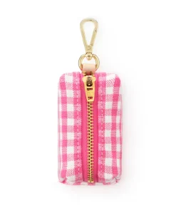 Hot Pink Gingham Waste Bag Dispenser (Made in the USA)