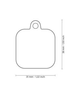 Hushtag Chrome Plated Brass Square Custom Pet ID Tag