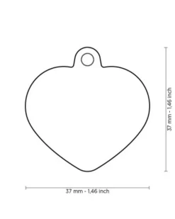 Hushtag Pink Aluminum Heart Custom Pet ID Tag