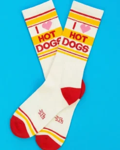 I Heart Hot Dogs Gym Crew Socks (for Humans)