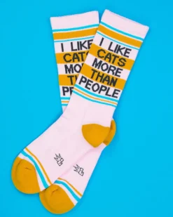 I Like Cats More than People Gym Crew Socks (for Humans)