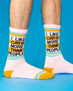 I Like Cats More than People Gym Crew Socks (for Humans)