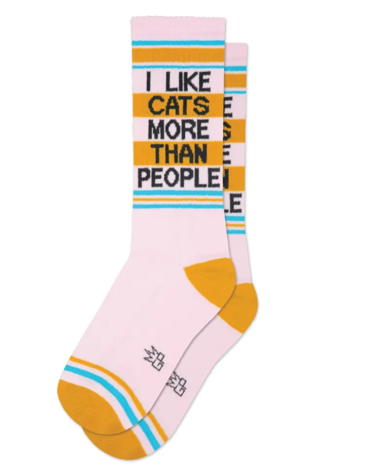 I Like Cats More than People Gym Crew Socks (for Humans)
