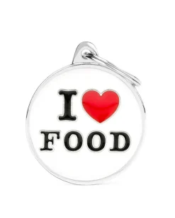 I Love Food! Custom Circle Pet ID Tag