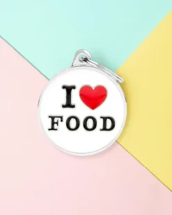 I Love Food! Custom Circle Pet ID Tag