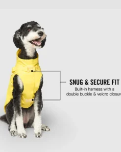 2-In-1 Dog Harness Raincoat in Yellow
