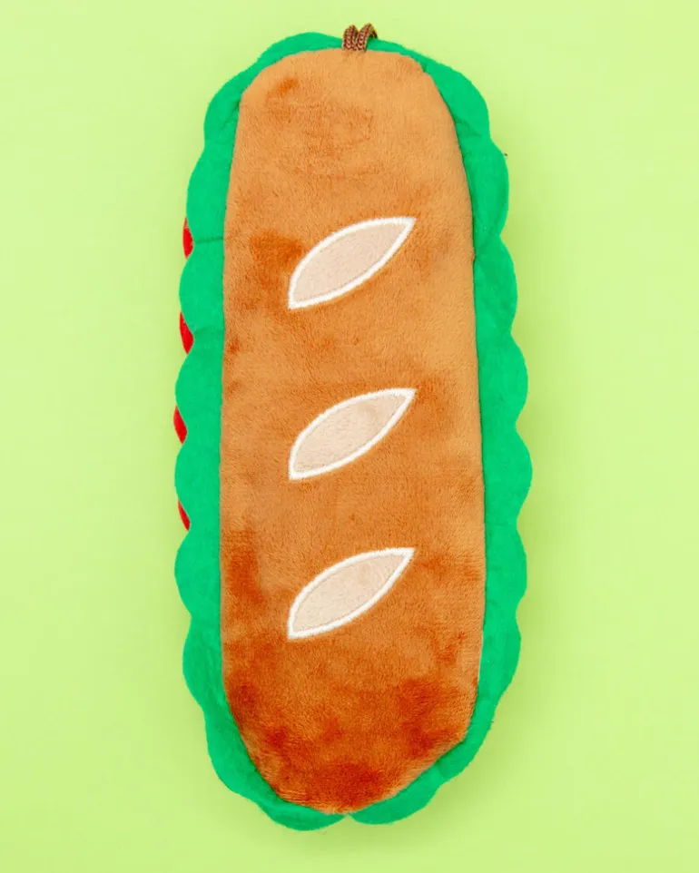 3-in-1 Sandwich Plush + Tennis Ball Dog Toy