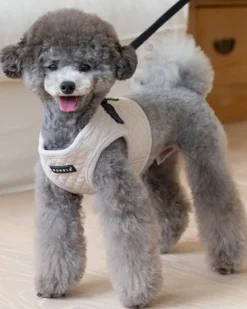 Irvin Fleece-Lined Dog Harness in Cream