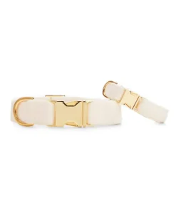 Ivory Velvet Dog Collar (Made in the USA)
