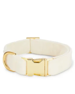 Ivory Velvet Dog Collar (Made in the USA)