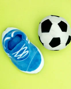 Kick & Score Squeaky Plush Dog Toy Set